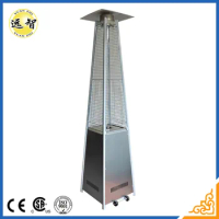Outdoor Pyramid Patio Heater with Cover and Wheels 48000 BTU Glass Tube Propane Heater for Commercial and Residential Use