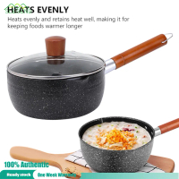 COD COD [จัดส่งฟรี] Nonstick Sauce Span Medical Stone Omelette Pan Long Handle Induction Frying Pan 
