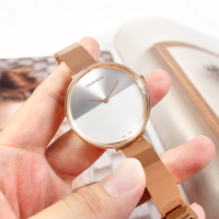 CK 晨曦系列 優雅迷人 超薄 手環式 不鏽鋼手錶-銀白x鍍玫瑰金/38mm