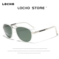 LOCHO TR90 semi-metallic polarized sunglasses, unique design, aviator style, suitable for summer.