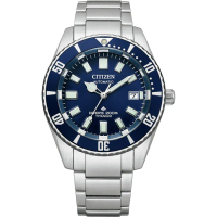 【CITIZEN 星辰】PROMASTER 限量 鈦 1977征服潛水復刻機械錶-銀x藍/41mm 母親節 送禮 禮物(NB6021-68L)