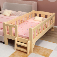 開發票 實木兒童床帶護欄小床嬰兒男孩女孩公主床單人床邊床加寬拼接大床