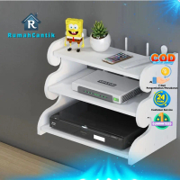 RumahCantik - Rak Gantung Kunci Multi Susun Tempat Remot CD Player SetTop Box Repeater Charger Buku 