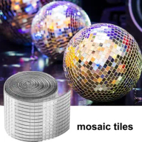 1 Roll Self Adhesive Mosaic Wall Stickers DIY Glass Mirror Mosaic Tiles Sticker for Home Decorative Handmade Craft Accessories