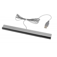 USB Wired Sensor Bar for WII Replacement Infrared IR Ray Motion Sensor Signal Receiver for Wii System with Stand-Gray