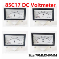 85C17 DC 5V 10V 15V 25V 30V 45V 50V 75V 70*40mm Rectangle Analog Volt Voltage Panel Meter