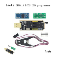 CH341A siri 24 dan 25, pemrogram USB kilat, penyesuai USB ke TTL SOIC8/SOP8, pengiktirafan cip autom