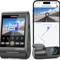 VIOFO A229 Plus Dash Cam with Dual STARVIS 2 Sensors, 2 Channel HDR, 1440P+1440P Front and Rear, Voice Control Car Dash Camera