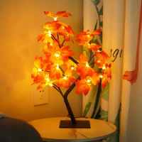 Upgraded Fairy Maple Tree Lamp LED Spirit Artificial Bonsai Tree Night Lights for Lighting Bedrooms Desktop Christmas Party