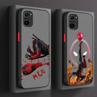 Marvel Deadpool Funny Phone Case For Xiaomi Redmi K40 Gaming K30 K30S K20 10X 10C 10 9 9C 9T 9A 8 8A 7 6 5 5A Pro 5G Matte Cover