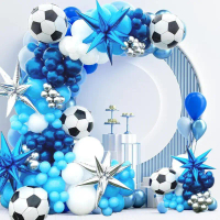 Set Rantai Belon Bertemakan Bola Sepak,  Susunan Majlis Hari Lahir Lelaki octopus  balloon foil  bal