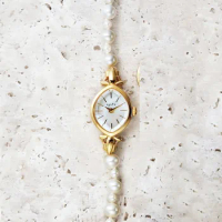 Japanese women's luxurious retro natural freshwater pearl agete bracelet watch shell plate quartz watch