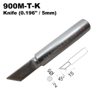 5 PCS Soldering Tip 900M-T-K Knife 4.7mm for Hakko 936 907 Milwaukee M12SI-0 Radio Shack 64-053 Yihua 936 X-Tronics 3020 Iron