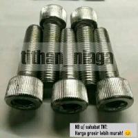 spesial baut l stainless m10x60 drat 1.25 ss 304 drat halus ready
