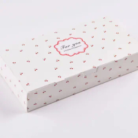 24.2*12.2*4.8cm White cherry cake packing moon cake box gift Packing food box 100/pcs Fast free shipping