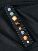 天然水晶球寶石礦太陽系八大行星礦物標本盒星球模型擺件孩子禮物