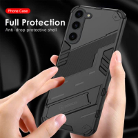 Punk Armor Shockproof Back Case For Samsung Galaxy S23 FE Samsang S23FE S 23 F E GalaxyS23FE 5G Hidden Stand PC Phone Cover Capa