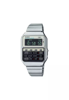 Casio Vintage Unisex Digital Calculator Watch CA-500WE-7B Silver Stainless Steel Strap