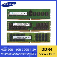 Samsung DDR4 Ram 4GB 8GB 16GB 32GB PC4 2133MHz 2400MHz 2666MHz 2933MHz 3200NHz ECC REG Server Memory Support X99 Motherboard