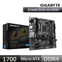 GIGABYTE 技嘉 Intel 第12代 Core i5-12600KF 10核16緒 處理器+技嘉 B760M DS3H AX D4(組合3-6)