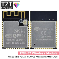 ESP32 ESP-32 Wireless Module ESP32-S ESP-WROOM-32 ESP-32S with 32 Mbits PSRAM IPEX/PCB Antenna with 4MB FLASH