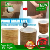 Realistic Wood Grain Repair Duct Furniture Renovation Adhensive Skirting Waist Line Floor Stickers Home Decor Improvement