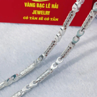 Dây chuyền bạc nam.chất liệu bạc ta, Dây đốt trúc họng dọt nước. vàng bạc lê hải