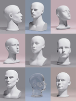 人頭模特頭模面部造型展示架帶肩膀人臉假人頭模特歐美款頭部模型