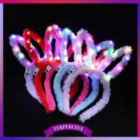 {TST} COD- Bando Led Karakter Hewan Bulu Halus  Bando Kelinci Led Warna-Warni Lucu Bondu Motif Kupin
