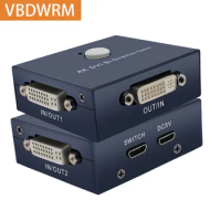 4K DVI Bi-Direction switcher 4K 30HZ 1X2 2X1 Video Splitter DVI Converter Bidirectional Switch for PC Laptop Monitor