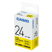 CASIO 卡西歐 XR-24YW1 24mm 黃底黑字 標誌帶/標籤帶