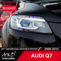 AKD Car Lamp For Q7 2006-2015 DRL H7 LED Bi Xenon Bulb Headlight Assembly Upgrade Dynamic Signal Accessories