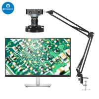 38MP 2K 60FPS HDMI Digital Video Microscope Camera with HD 3mp 1/2.5" F1.4 2.8-12mm CS Mount Lens Cantilever Stand 56 LED Light