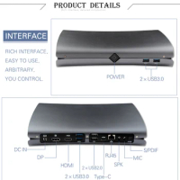 Eglobal fan mini pc 6usb Intel Core i7 6700HQ up to 3.5GHz gaming computer DDR4 32GB Type-C DP HD LAN desktop