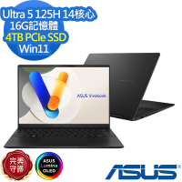 ASUS S5406MA 14吋效能筆電 (Ultra 5 125H/16G/4TB PCIe SSD/Vivobook S OLED/極致黑/特仕版)