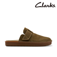 【Clarks】男鞋 Litton Mule 魔鬼氈設計圓頭穆勒鞋 拖鞋 涼鞋(CLM76575S)