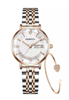 Rebirth Watch REBIRTH Jam Tangan Wanita Original Anti Air Tali Stainless Steel Jam Kuarsa Santai Mew