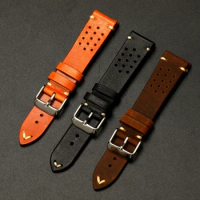 Vintage Handmade Genuine Leather Watch Band 18mm 19mm 20mm 22mm Cowhide Sweatproof Strap Replacement Belt Watch Bracelet for DW