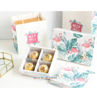 Flower Cake biscuits packing box mooncake Biscuits paper box food Packing for wedding festival party gift Packing 100piece\lot
