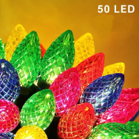 American Standard C9 Lighting Chain Ledc6c7 Strawberry Pointed Colored Lights Christmas Holiday Deco