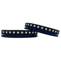 300pcs Motivational THIN BLUE LINE Silicone Bracelets Rubber Wristbands Free Shipping by DHL