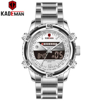KADEMAN Luxury Men Watch LED Display Digital Military Sports Wristwatches TOP Brand 3ATM Stainless Steel Relogio Masculino