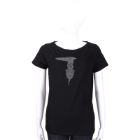 TRUSSARDI 黑色 品牌LOGO貼飾棉質短袖T恤