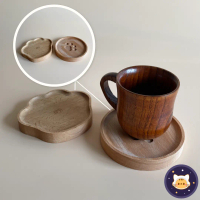 OYEN PLANET Alas Cawan Bentuk Kucing Kayu Wooden Cat Paw Coaster Japanese Style Cute Claw Log Wood K