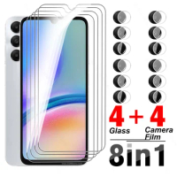 8 in 1 Clear Tempered Glass For Samsung Galaxy A05s A05 A15 4G A25 A35 A55 5G Samsang A 05 15 25 35 55 Camera Screen Protectors