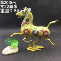 純銅景泰藍琺瑯彩馬踏飛燕生肖馬家居裝飾擺件客廳工藝品精品收藏