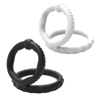 Delay Ejaculation Penis Ring Men's Silicone Dual Penis Ring Harder Coc-k Ring