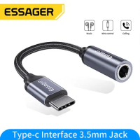 Essager Type c to 3.5mm Jack Headphone Adapter USB C to 3.5 mm Audio Aux Cable For Huawei P30 P20 Pro Xiaomi Mi 9 8 Oneplus 7 7t