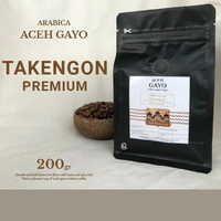 Arabica Aceh Gayo Takengon Premium Kopi Bean, Bubuk 100-200gr Takengon 200g,Bubuk Halus