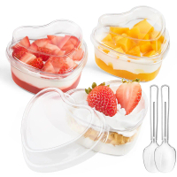 Heart-shaped pudding cup, mousse cup, jelly cup, tiramisu cup, wood bran cup, disposable transparent